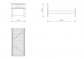 2.08.04.050.15 САГА кровать одинарная 90х200 серая/ясень в Можге - mozhga.ok-mebel.com | фото 3