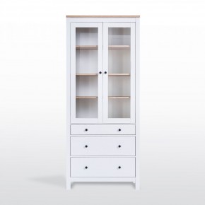 2.08.07.130.14 САГА шкаф с витриной 90 белый/ясень RU в Можге - mozhga.ok-mebel.com | фото 2