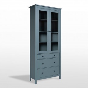 2.08.07.130.6 САГА шкаф с витриной 90 темно-бирюзовый RU в Можге - mozhga.ok-mebel.com | фото