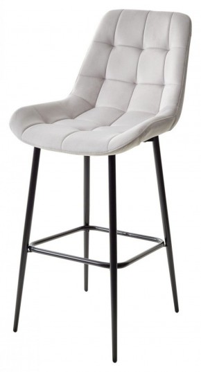 Барный стул ХОФМАН, цвет H-09 Светло-серый, велюр / черный каркас М-City в Можге - mozhga.ok-mebel.com | фото 1
