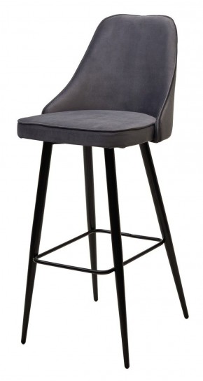 Барный стул NEPAL-BAR СЕРЫЙ #27, велюр/ черный каркас (H=78cm) М-City в Можге - mozhga.ok-mebel.com | фото