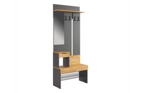 БАСКО Прихожая (модульная) графит/дуб крафт золотой в Можге - mozhga.ok-mebel.com | фото 6