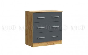 БАСЯ Комод 3 ящика (графит/дуб крафт) в Можге - mozhga.ok-mebel.com | фото