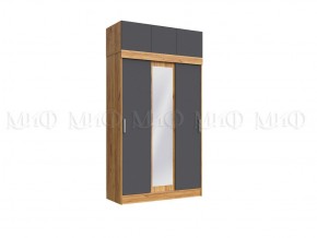 БАСЯ Шкаф с антресолью (графит/дуб крафт) в Можге - mozhga.ok-mebel.com | фото