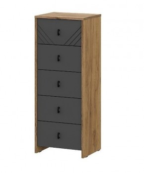 БАЙКАЛ Комод (5 ящиков) Графит/Дуб золотой в Можге - mozhga.ok-mebel.com | фото
