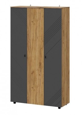 БАЙКАЛ Шкаф трехстворчатый (Графит/Дуб золотой) в Можге - mozhga.ok-mebel.com | фото