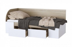 БЕАТРИС Кровать-софа (дуб сонома/белый глянец) в Можге - mozhga.ok-mebel.com | фото 2