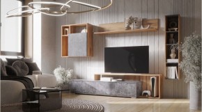 ДАЛЛАС Гостиная (модульная) цемент темный в Можге - mozhga.ok-mebel.com | фото