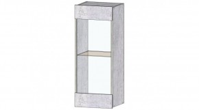ДАЛЛАС Шкаф со стеклом (цемент светлый) в Можге - mozhga.ok-mebel.com | фото