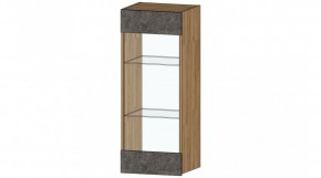 ДАЛЛАС Шкаф со стеклом (цемент темный) в Можге - mozhga.ok-mebel.com | фото