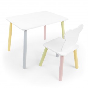 Детский комплект стол и стул «Мишка» Rolti Baby (белый/цветной, массив березы/мдф) в Можге - mozhga.ok-mebel.com | фото
