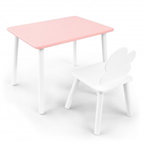 Детский комплект стол и стул «Облачко» Rolti Baby (розовый/белый, массив березы/мдф) в Можге - mozhga.ok-mebel.com | фото