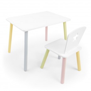 Детский комплект стол и стул «Звезда» Rolti Baby (белый/цветной, массив березы/мдф) в Можге - mozhga.ok-mebel.com | фото