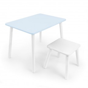 Детский комплект стол и табурет Rolti Baby (голубая столешница/белое сиденье/белые ножки) в Можге - mozhga.ok-mebel.com | фото