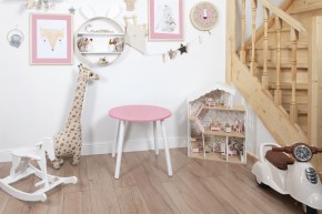 Детский стол круглый Rolti Baby (розовый/белый, массив березы/мдф) в Можге - mozhga.ok-mebel.com | фото