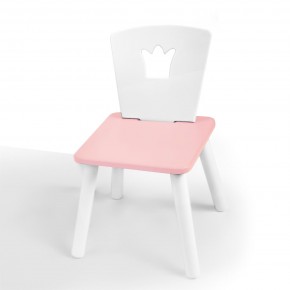 Детский стул Корона (Белый/Розовый/Белый) в Можге - mozhga.ok-mebel.com | фото