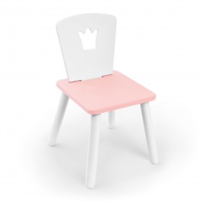 Детский стул Rolti Baby «Корона» (белый/розовый/белый, массив березы/мдф) в Можге - mozhga.ok-mebel.com | фото 1