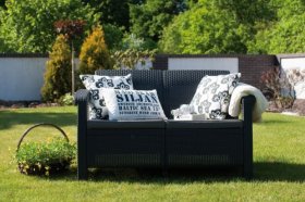 Диван пластиковый Корфу (Corfu love seat) графит в Можге - mozhga.ok-mebel.com | фото 5