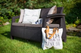 Диван пластиковый Корфу Макс (Corfu love seat max) коричневый в Можге - mozhga.ok-mebel.com | фото 4