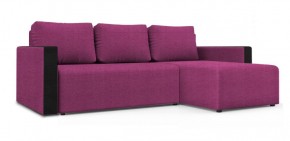 Диван угловой Алиса 3 Shaggy FUCHSIA - TEOS BLACK в Можге - mozhga.ok-mebel.com | фото