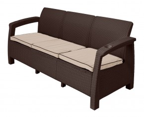 Диван Yalta Premium Sofa 3 Set (Ялта) шоколадный (+подушки под спину) в Можге - mozhga.ok-mebel.com | фото 1
