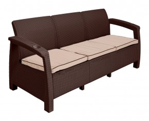 Диван Yalta Premium Sofa 3 Set (Ялта) шоколадный (+подушки под спину) в Можге - mozhga.ok-mebel.com | фото 2