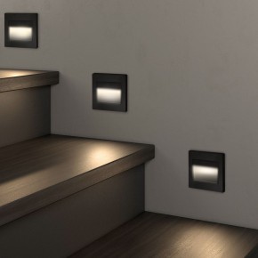 DK3050-BK Светильник встраиваемый в стену, IP 20, LED 3000, 1 Вт, черный пластик в Можге - mozhga.ok-mebel.com | фото 3
