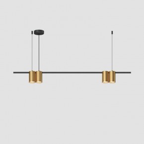 DK4061-BK+SG Подвесной светильник ORBIT, IP20, 4xGU10 LED до 15 Вт, черный + сатинированное золото, алюминий в Можге - mozhga.ok-mebel.com | фото