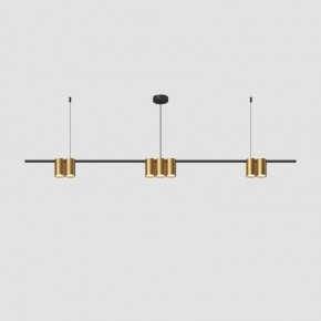DK4063-BK+SG Подвесной светильник ORBIT, IP20, 7xGU10 LED до 15 Вт, черный + сатинированное золото, алюминий в Можге - mozhga.ok-mebel.com | фото