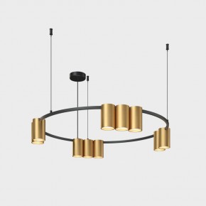 DK4065-BK+SG Подвесной светильник ORBIT , IP20, 10xGU10 LED до 15 Вт, черный + сатинированное золото, алюминий в Можге - mozhga.ok-mebel.com | фото