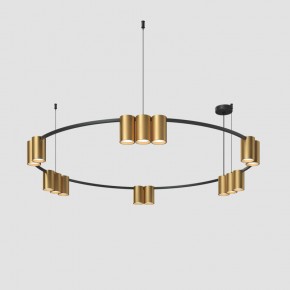 DK4067-BK+SG Подвесной светильник ORBIT, IP20, 15xGU10 LED, до 15 Вт, черный + сатинированное золото, алюминий в Можге - mozhga.ok-mebel.com | фото
