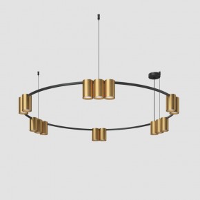 DK4067-BK+SG Подвесной светильник ORBIT, IP20, 15xGU10 LED, до 15 Вт, черный + сатинированное золото, алюминий в Можге - mozhga.ok-mebel.com | фото 2