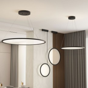 DK6604-BK Подвесной вертикальный светильник Veil со светодиодом H1500 d450 220V 36W 3000-6000K IP20 черный алюминий в Можге - mozhga.ok-mebel.com | фото 4