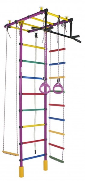 ДСК Атлант цв.фиолетовый радуга: турник, кольца, канат, трапеция, веревочная лестница в Можге - mozhga.ok-mebel.com | фото