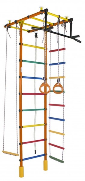 ДСК Атлант оранжевый радуга: турник, кольца, канат, трапеция, веревочная лестница в Можге - mozhga.ok-mebel.com | фото