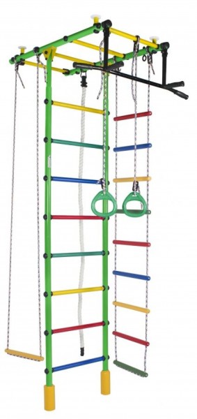 ДСК Атлант цв.салатовый радуга: турник, кольца, канат, трапеция, веревочная лестница в Можге - mozhga.ok-mebel.com | фото