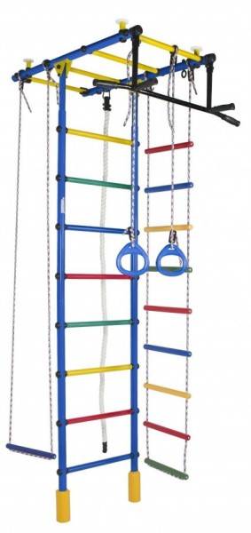 ДСК Атлант цв.синий радуга: турник, кольца, канат, трапеция, веревочная лестница в Можге - mozhga.ok-mebel.com | фото 1