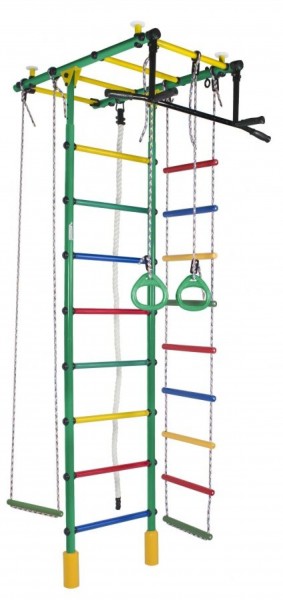 ДСК Атлант цв.зеленый радуга: турник, кольца, канат, трапеция, веревочная лестница в Можге - mozhga.ok-mebel.com | фото