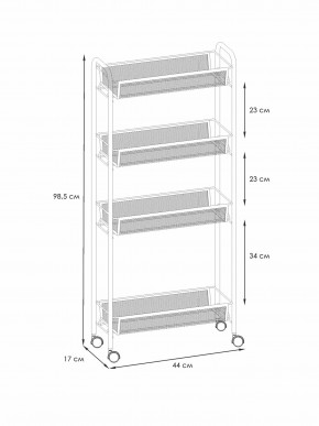 Э 372 С Этажерка "Ладья 14К" Серый в Можге - mozhga.ok-mebel.com | фото 2