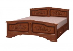 ЕЛЕНА Кровать из массива 1400 (Орех) с 2-мя ящиками в Можге - mozhga.ok-mebel.com | фото