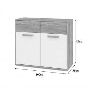 ФЛОРИДА Гостиная (модульная) дуб серый/белый в Можге - mozhga.ok-mebel.com | фото 6