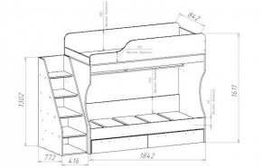 ГЕОМЕТРИЯ ГМТ.02 Кровать 2-х ярусная 800 в Можге - mozhga.ok-mebel.com | фото 2