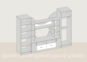 Гостиная Аллегро с 2 шкафами вариант-5 (венге/дуб белфорт) в Можге - mozhga.ok-mebel.com | фото 2