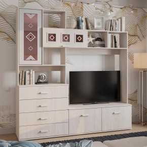 Гостиная Белла центральная секция (ясень белый) в Можге - mozhga.ok-mebel.com | фото 3