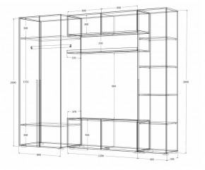 Гостиная Норден (Дуб Крафт белый) в Можге - mozhga.ok-mebel.com | фото 4