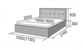 ГРЕТА Кровать 1400 (экокожа бежевая) в Можге - mozhga.ok-mebel.com | фото 2