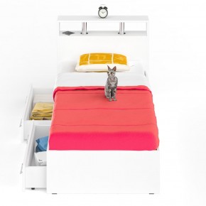 Камелия Кровать с ящиками 0900, цвет белый, ШхГхВ 93,5х217х78,2 см., сп.м. 900х2000 мм., без матраса, основание есть в Можге - mozhga.ok-mebel.com | фото 4