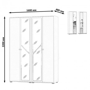 Камелия Шкаф 4-х створчатый, цвет дуб сонома, ШхГхВ 160х48х220 см., универсальная сборка, можно использовать как два отдельных шкафа в Можге - mozhga.ok-mebel.com | фото 4
