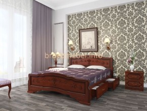 КАРИНА-6 Кровать из массива 1600 (Орех) с 2-мя ящиками в Можге - mozhga.ok-mebel.com | фото