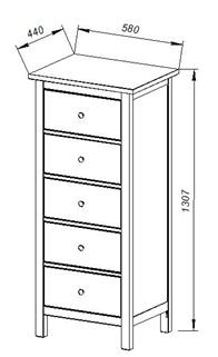 Комод 05 Кантри белый с пятью ящиками в Можге - mozhga.ok-mebel.com | фото 3